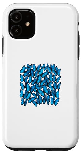 Schwarm von blauen Morphos Schmetterlingen Art Designs Hülle für iPhone 11 von LetterTrunk
