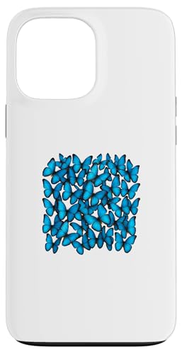 Schwarm von blauen Morphos Schmetterlingen Art Designs Hülle für iPhone 13 Pro Max von LetterTrunk