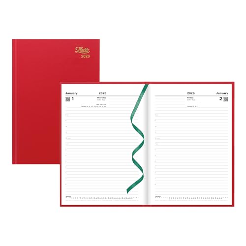 LETTS Standard A5 Tagesplaner - Untimed, perfekte Bindung, Hardcover in Lederoptik, Englisch, Rot LETTS Standard A5 Tagesplaner - Untimed, perfekte Bindung, Hardcover in Lederoptik, Englisch, Rot von Letts of London