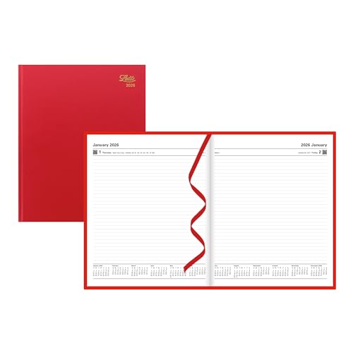 LETTS Standard Quarto Tagesplaner - Untimed, perfekte Bindung, Hardcover in Lederoptik, Englisch, Rot LETTS Standard Quarto Tagesplaner - Untimed, perfekte Bindung, Hardcover in Lederoptik, Englisch, Rot von Letts of London
