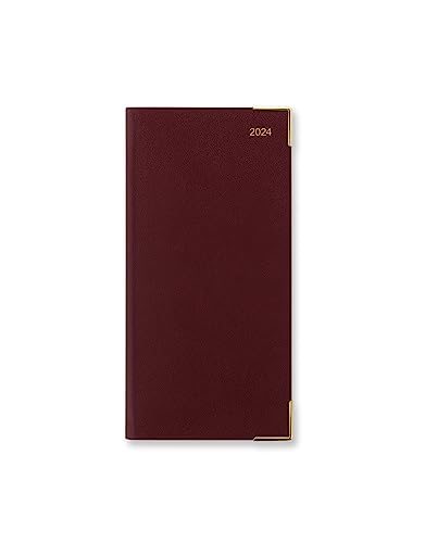 Letts Classic Slim Wochenansicht mit Terminen und Planern 2024 Burgunderrot von Letts of London
