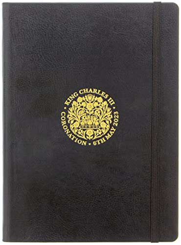 Letts King Charles Coronation Notizbuch, Kunstleder, Schwarz von Letts of London