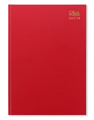 Letts Standard A4 akademischer Kalender 2023/2024 Wochenansicht, 13 Monate, Rot von Letts of London