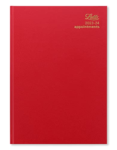 Letts Standard A4 akademisches Tagebuch 2023.2024 Tagesansicht mit Terminplaner, Rot von Letts of London