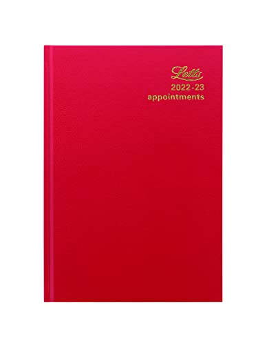 Letts Standard A5 Schülerkalender 2022-2023, ein Tag pro Seite, mit Terminen, Rot von Letts of London