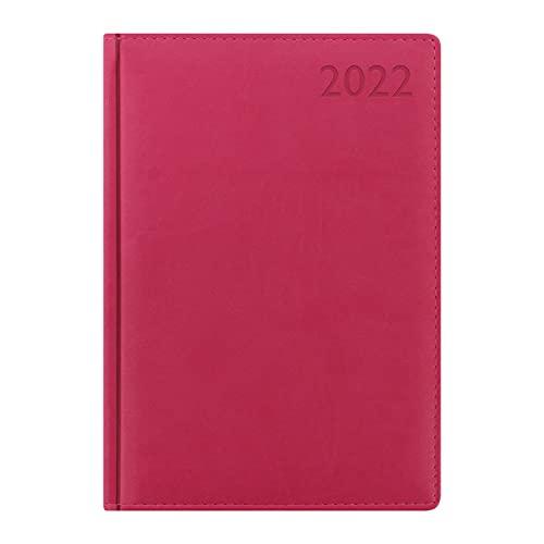 Letts Verona Terminplaner 2022, A5, 1 Tag pro Seite, mit Terminen und Planern, Pink von Letts of London