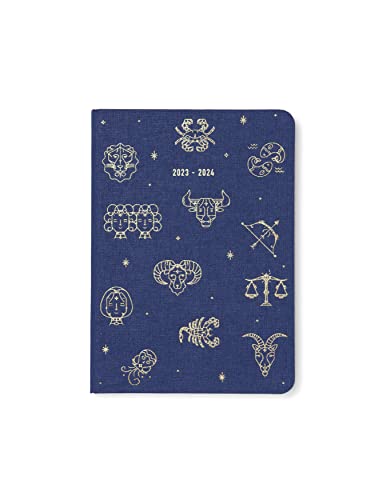 Letts Zodiac A6 akademisches Tagebuch 2023/2024 mit Tagesansicht und Terminplaner, Mitternachtsblau von Letts of London