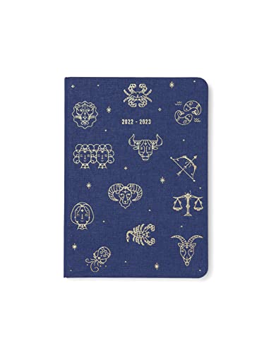 Letts Zodiac Schülerkalender mit Terminen, A6, 22,23 cm, 1 Tag pro Seite, Mitternachtsblau von Letts of London