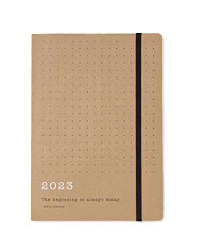 Letts of London Eco Writers Zitate A5 Wochenansicht 2023 braunes Kraftpapier Tagebuch 23-082147 von Letts of London