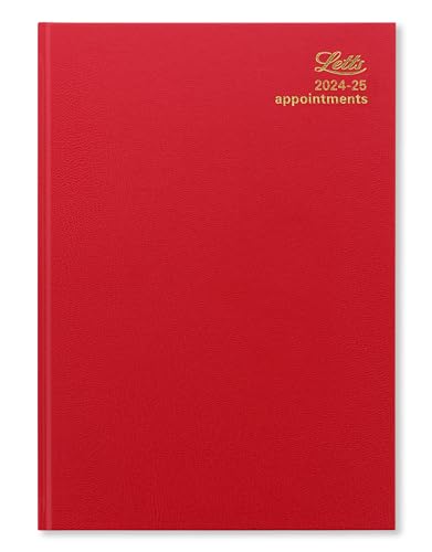 Letts of London Schülerkalender 2024/2025, DIN A4, ein Tag pro Seite, mit Terminplaner, Rot von Letts of London
