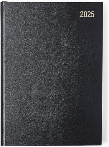Letts of London Standard-Terminplaner 2025, A4, ein Tag pro Seite, Schwarz von Letts of London