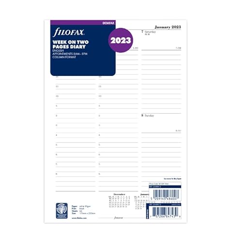 Filofax Deskfax 1 Woche auf 2 Seiten (englisch)2023 von Letts
