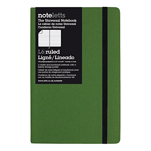 Letts Noteletts LEN6RGN Universal-Notizbuch, mittelgroß, liniert, Grün, 16,5 x 11,4 cm, 192 Seiten von Letts