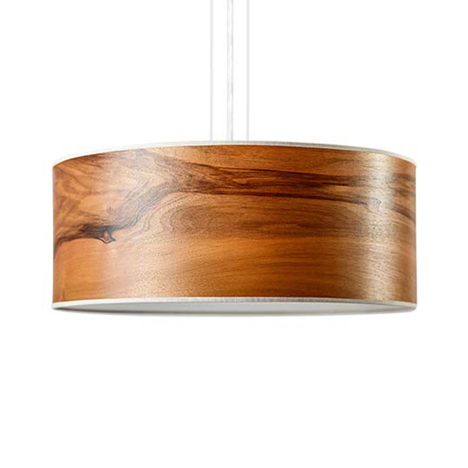 LeuchtNatur Discus Lampe 35cm Nussbaum europ. weiß von LeuchtNatur