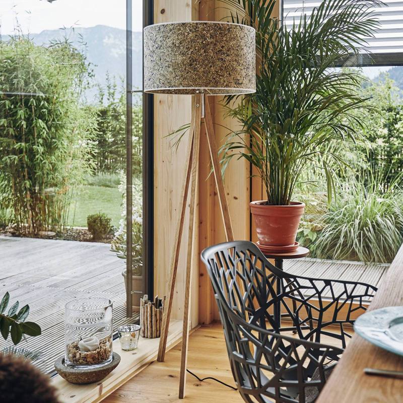 LeuchtNatur Ligno Stehlampe Eiche, Heu/Kornblume von LeuchtNatur