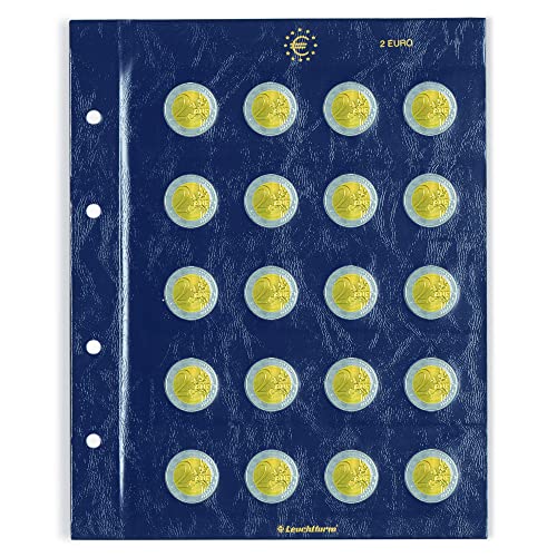 Leuchtturm 312494 Münzblätter Vista - Sammelblätter für je 10 2-Euro-Münzen - 2er Pack von Leuchtturm