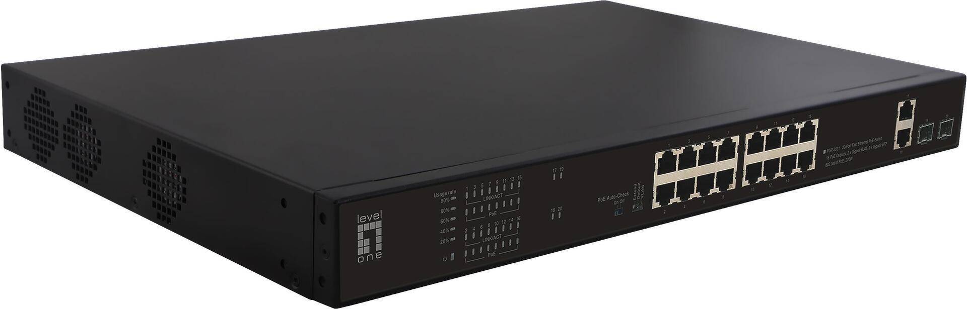 LevelOne Switch 16x FE FGP-2031 2xGE 2xGSFP 19 270W 16xPoE+ LevelOne Switch 16x FE FGP-2031 2xGE 2xGSFP 19 270W 16xPoE+ von Level One