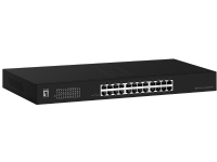 LevelOne Switch 24x GE GEU-2431 19\ Rack Mount Kit, Unmanaged, Gigabit Ethernet (10/100/1000), Vollduplex, Rack-Einbau, 1U von Level One