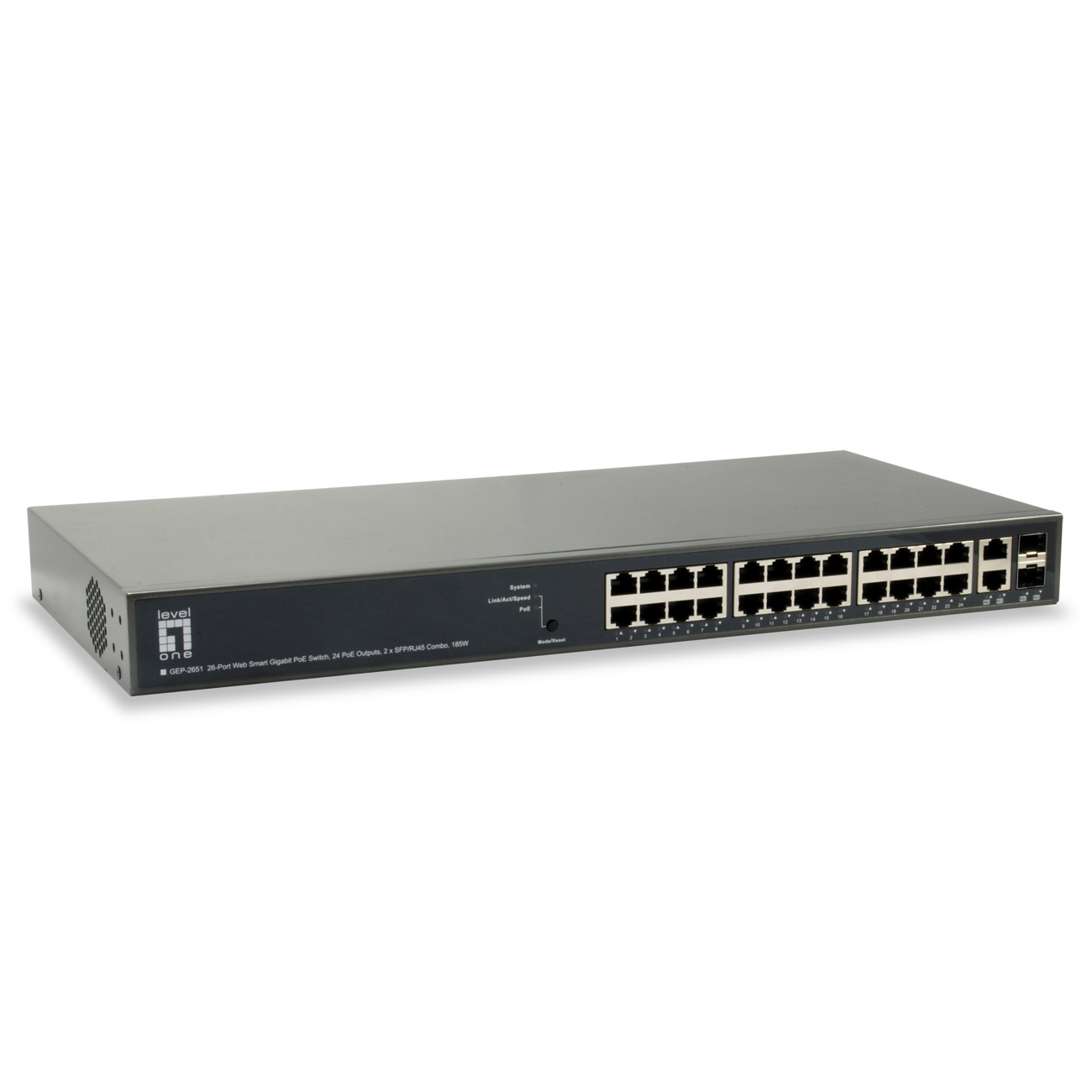 LevelOne Switch 26x GE GEP-2651 2xGSFP 19 185W 24xPoE+ LevelOne Switch 26x GE GEP-2651 2xGSFP 19 185W 24xPoE+ von Level One
