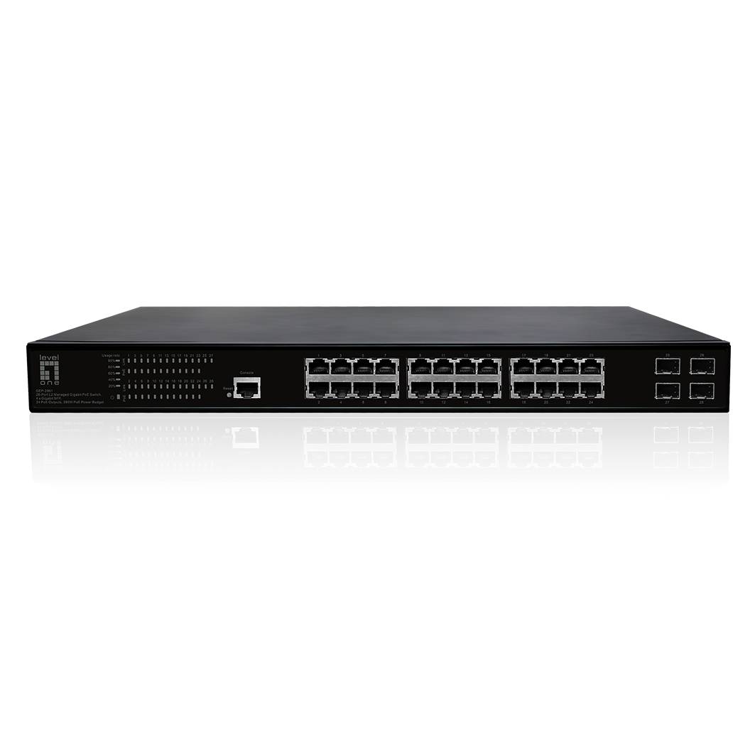 LevelOne Switch 28xPort GEP-2861 4xGSFP 19 390W 24xPoE+ LevelOne Switch 28xPort GEP-2861 4xGSFP 19 390W 24xPoE+ von Level One