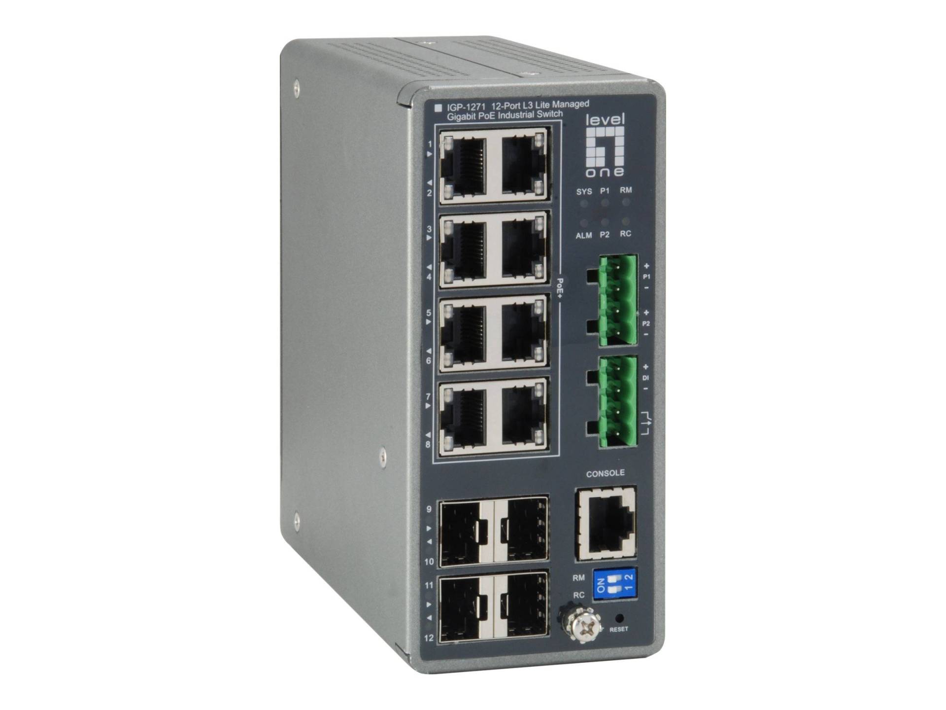 LevelOne Switch 8x GE IGP-1271 4xGSFP 240W 8xPoE+ LevelOne Switch 8x GE IGP-1271 4xGSFP 240W 8xPoE+ von Level One