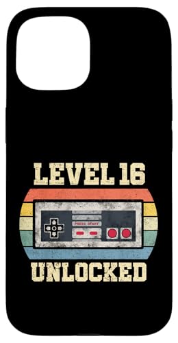 Level 16 Unlocked Geschenk für 16 Jahre Lustiges Spielergeschenk zum 16. Geburtstag Hülle für iPhone 15 Level 16 Unlocked Geschenk für 16 Jahre Lustiges Spielergeschenk zum 16. Geburtstag Hülle für iPhone 15 von Level Unlocked Gaming Edition Birthday Gifts By Mj