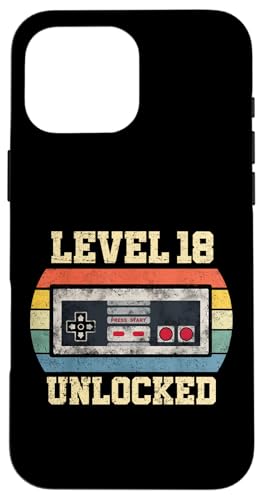 Level 18 freigeschaltet Geschenk für 18 Jahre Lustiger Gamer zum 18. Geburtstag Hülle für iPhone 16 Pro Max Level 18 freigeschaltet Geschenk für 18 Jahre Lustiger Gamer zum 18. Geburtstag Hülle für iPhone 16 Pro Max von Level Unlocked Gaming Edition Birthday Gifts By Mj