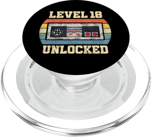 Level 18 freigeschaltet Geschenk für 18 Jahre Lustiger Gamer zum 18. Geburtstag PopSockets PopGrip für MagSafe Level 18 freigeschaltet Geschenk für 18 Jahre Lustiger Gamer zum 18. Geburtstag PopSockets PopGrip für MagSafe von Level Unlocked Gaming Edition Birthday Gifts By Mj
