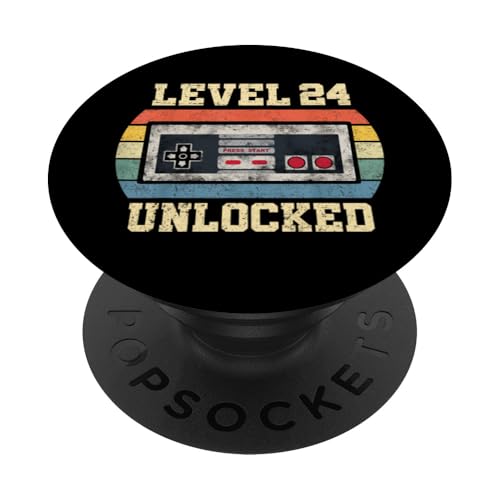 Level 24 Freigeschaltet Geschenk für 24 Jahre Lustiger Gamer zum 24. Geburtstag PopSockets Klebender PopGrip Level 24 Freigeschaltet Geschenk für 24 Jahre Lustiger Gamer zum 24. Geburtstag PopSockets Klebender PopGrip von Level Unlocked Gaming Edition Birthday Gifts By Mj