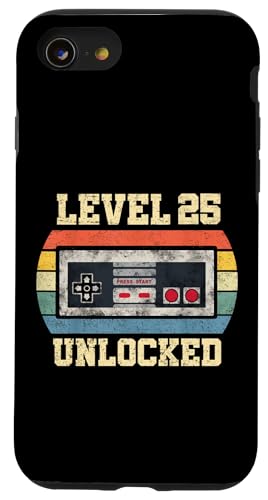 Level 25 — Geschenk für 25 Jahre freigeschaltet Lustiger Gamer zum 25. Geburtstag Hülle für iPhone SE (2020) / 7 / 8 von Level Unlocked Gaming Edition Birthday Gifts By Mj