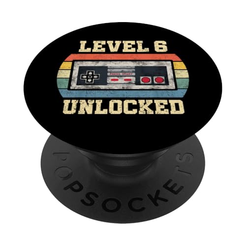 Level 6 Unlocked - Lustiger 6 Jahre alter Videospieler 6. Geburtstag PopSockets Klebender PopGrip Level 6 Unlocked - Lustiger 6 Jahre alter Videospieler 6. Geburtstag PopSockets Klebender PopGrip von Level Unlocked Gaming Edition Birthday Gifts By Mj