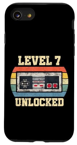 Level 7 Unlocked - Lustiger 7 Jahre alter Videospieler 7. Geburtstag Hülle für iPhone SE (2020) / 7 / 8 von Level Unlocked Gaming Edition Birthday Gifts By Mj