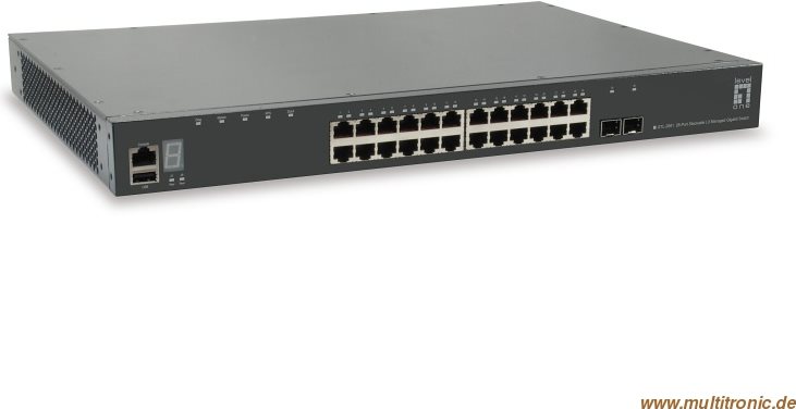28-Port Stackable L3 Managed Gigabit Switch, 2x 10G SFP+, 1x 10G Modulslot Hersteller: LEVELONE (GTL-2891) von LevelOne