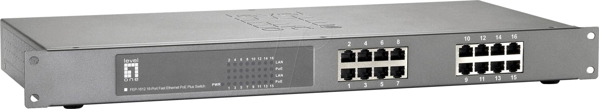 LEVELONE F161212 - Switch, 16-Port, Fast Ethernet, PoE von LevelOne