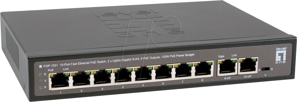 LEVELONE FGP1031 - Switch, 10-Port, Fast Ethernet, PoE+ von LevelOne