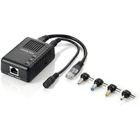 LEVELONE Fast Ethernet PoE Splitter, 802.3af PoE, 5-12V DC Ausgang von LevelOne