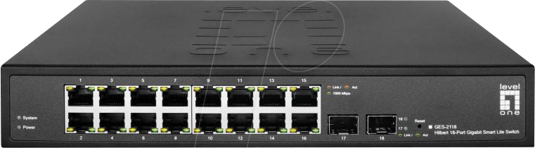 LEVELONE GES2118 - Switch, 18-Port, Gigabit Ethernet, SFP von LevelOne