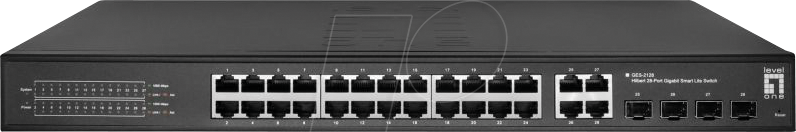 LEVELONE GES2128 - Switch, 28-Port, Gigabit Ethernet, RJ45/SFP von LevelOne
