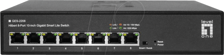 LEVELONE GES2208 - Switch, 8-Port, Gigabit Ethernet von LevelOne