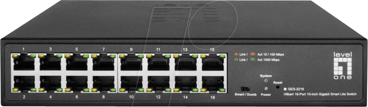 LEVELONE GES2216 - Switch, 16-Port, Gigabit Ethernet von LevelOne