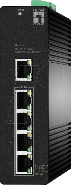 LEVELONE IG2105P - Switch, 5-Port, Gigabit Ethernet, PoE+ von LevelOne