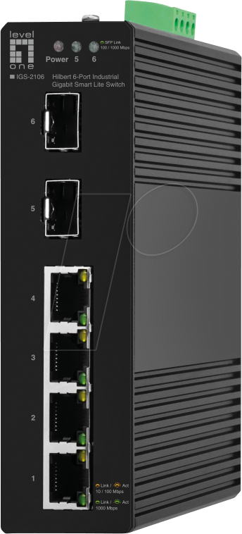 LEVELONE IGS2106 - Switch, 6-Port, Gigabit Ethernet, SFP von LevelOne