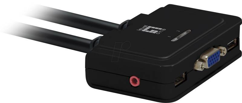 LEVELONE KVM0223 - 2-Port Kabel KVM Switch, VGA, USB, Audio von LevelOne