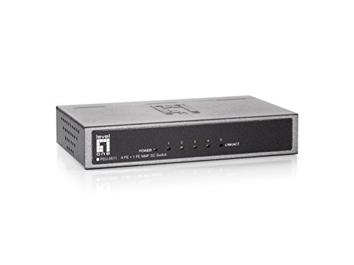 Level One FEU-0511 4-Port Fast Ethernet Switch mit 100BaseFX SC Port von LevelOne