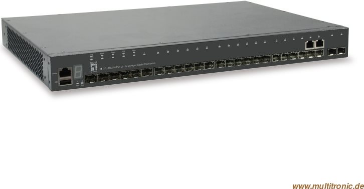 Level One GTL-2882 - Switch - L3 Lite - verwaltet - 22 x SFP + 2 x Kombi-Gigabit-SFP + 2 x SFP+ - an Rack montierbar von LevelOne