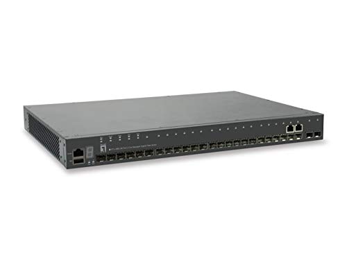 LevelOne 28-Port Stackable L3 Lite Managed Gigabit Glasfaser Switch (2 x Gigabit SFP/RJ45 Combo, 2 x 10GbE SFP+, 1 x 10GbE Modul Slot) von LevelOne