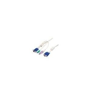 LevelOne ACC-2103 - Tastatur- / Video- / Maus- (KVM-) Kabel - HD-15 (M) - USB Typ A, 4-polig, PS/2, 6-polig, HD-15 (M) - 5,0m - Flügelschrauben (591095) von LevelOne