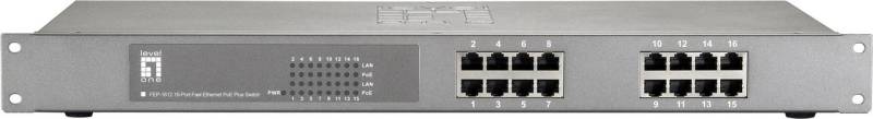 LevelOne FEP-1612 - Fast Ethernet (10/100) - 10BASE-T,100BASE-TX - IEEE 802.3,IEEE 802.3af,IEEE 802.3at,IEEE 802.3u,IEEE 802.3x - Cat3,Cat4,Cat5 - 4000 Eintragungen - 3,2 Gbit/s (FEP-1612W150) von LevelOne