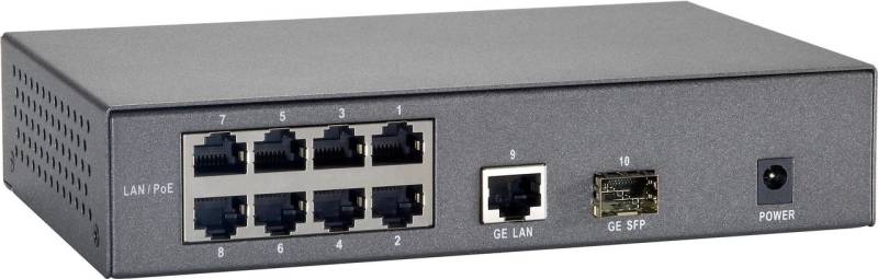 LevelOne FGP-1000W90 - Switch - 8 x 10/100 (PoE) + 1 x 10/100/1000 + 1 x 100/1000 SFP - Desktop, wandmontierbar - PoE (82 W) (FGP-1000W90) von LevelOne