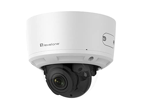 LevelOne GEMINI Zoom Dom-IP-Netzwerk-Kamera, 8 Megapixel, H.265, 4.3fach Optischer Zoom, 802.3af PoE, IR-LEDs, Zwei-Wege Audio, Innen / Außen, Vandalensicher von LevelOne